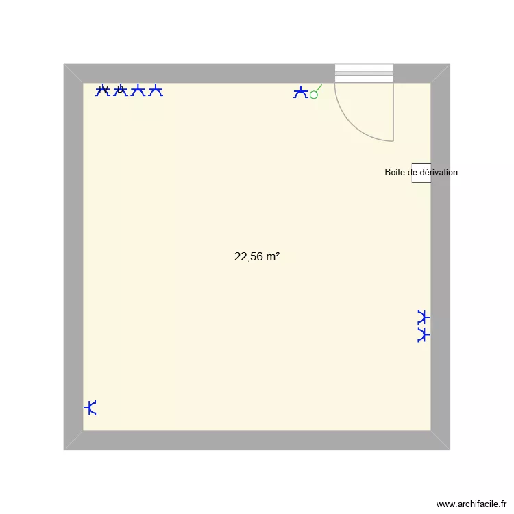 Salle &agrave; manger. Plan de 1  et 23 m²