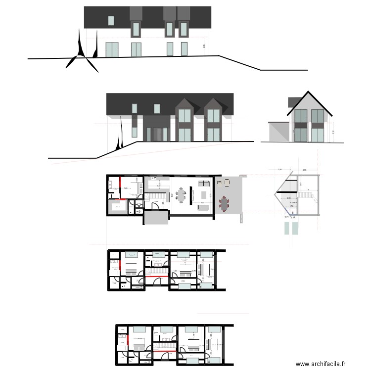 LONGERE TYPE 8 TER. Plan de 38 pièces et 287 m2