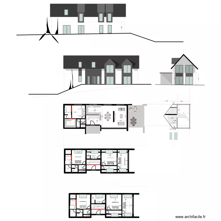 LONGERE TYPE 8 TER. Plan de 38  et 287 m²