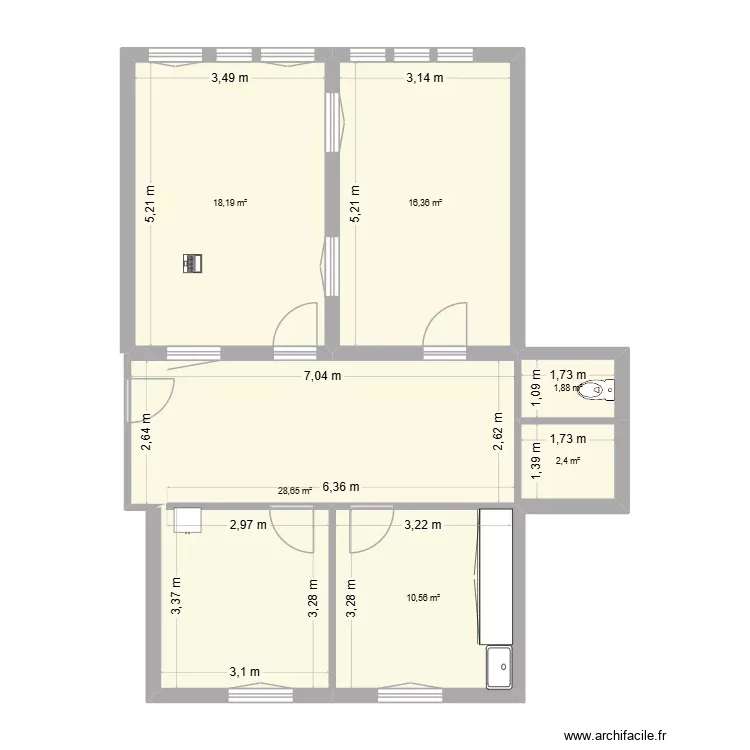 Louis-Ruchonnet 4. Plan de 6 Pièces et 78 m² Louis-Ruchonnet 4. Plan de 6 Pièces et 78 m²