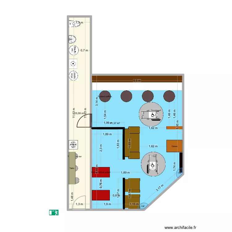 Maple crown plan avant. Plan de 2  et 56 m²