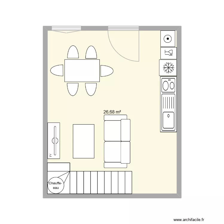 maison loc rc. Plan de 6  et 78 m²