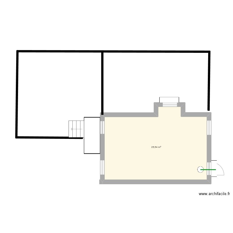 New client. Plan de 1 pièce et 26 m2