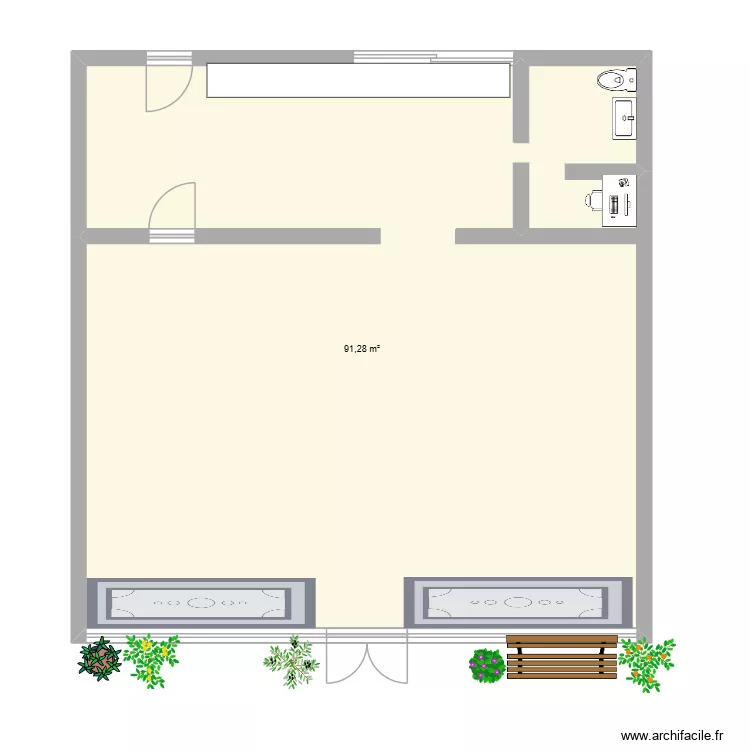 dossier vente. Plan de 1  et 91 m²
