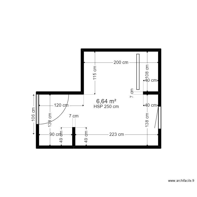 AUGUIN D. Plan de 1 pièce et 7 m2