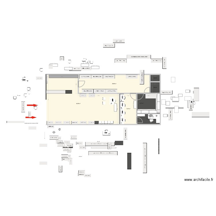esp parfum. Plan de 7 pièces et 126 m2