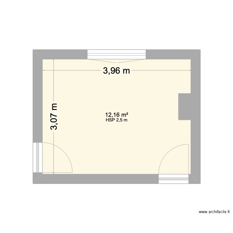 Cuisine. Plan de 1 pièce et 12 m2