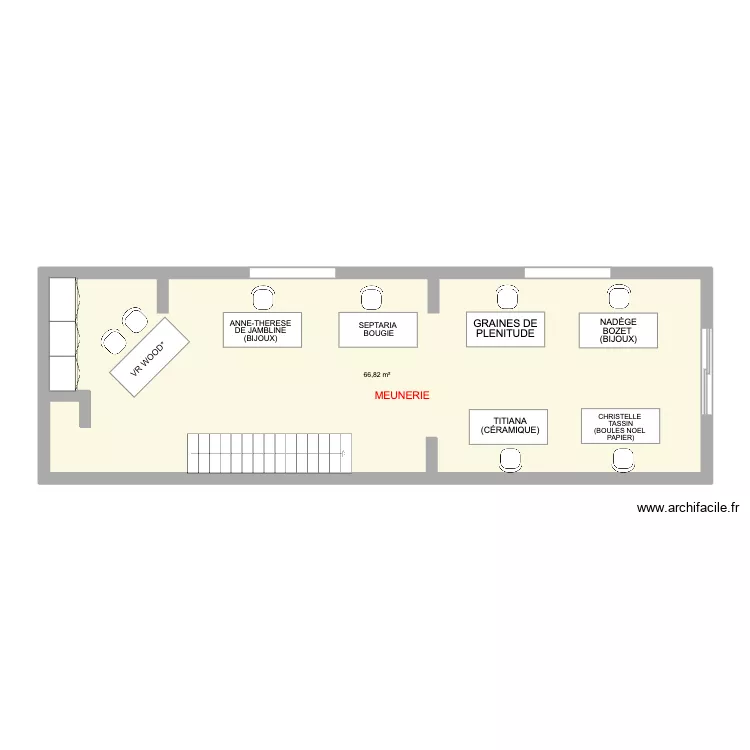 Meunerie Moulin MARCH&Eacute; NOEL 25. Plan de 1  et 67 m²