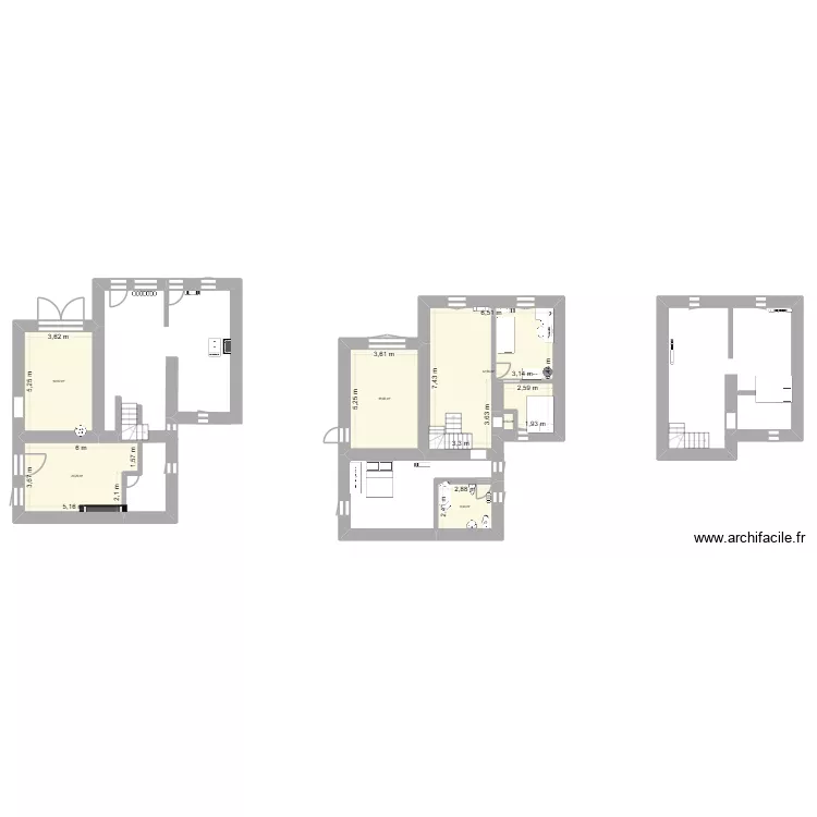 st quentin. Plan de 6  et 108 m²