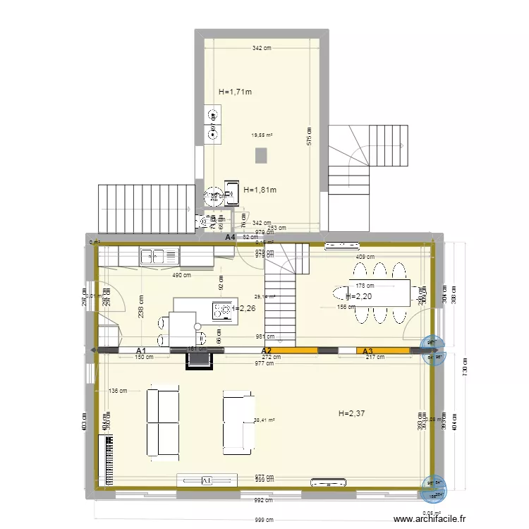 Maison Rouret - RdC - Aissata V4. Plan de 