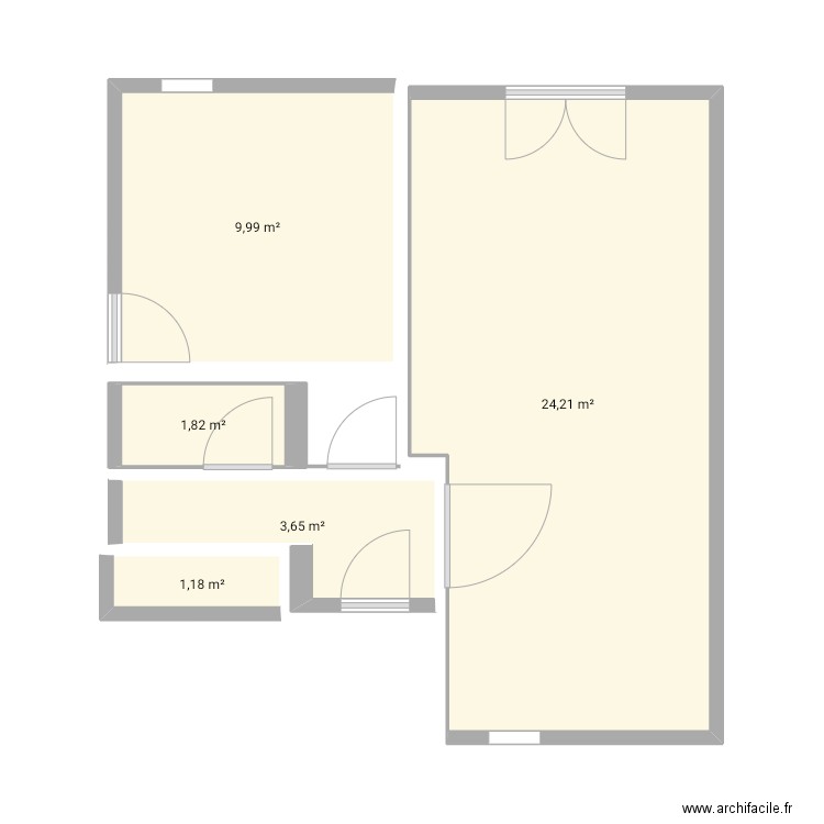taille rdc. Plan de 5 pièces et 41 m2