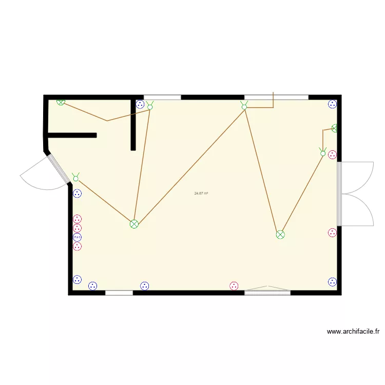 salon  sejour. Plan de 1  et 25 m²