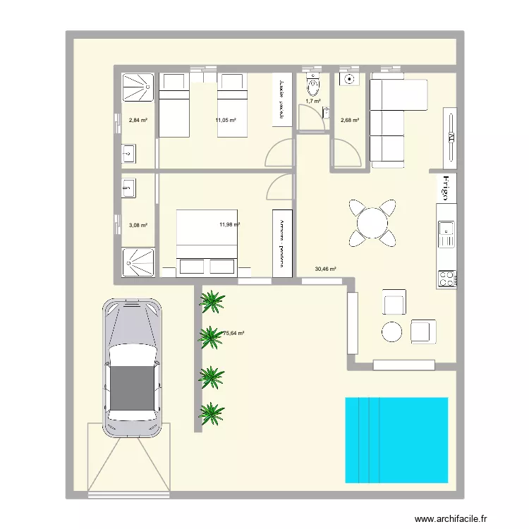 Bain Boeuf Diane mieux mieux. Plan de 8  et 139 m²