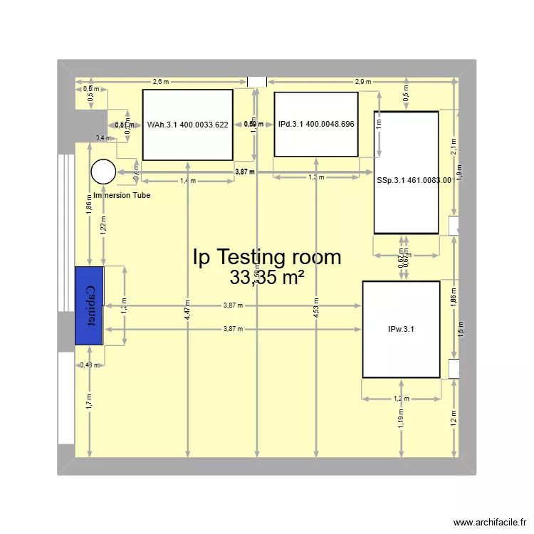 Layout water Testing. Plan de 1 et 33 m² Layout water Testing. Plan de 1 et 33 m²