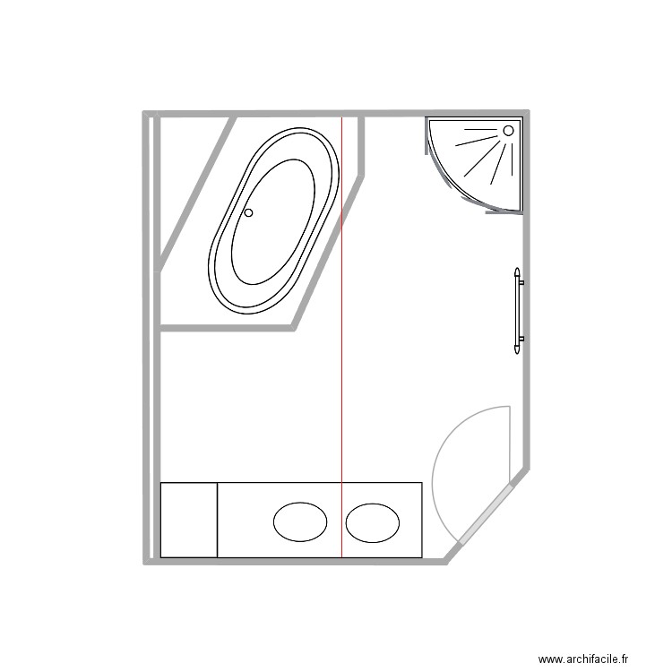 SDB étage. Plan de 0 pièce et 0 m2