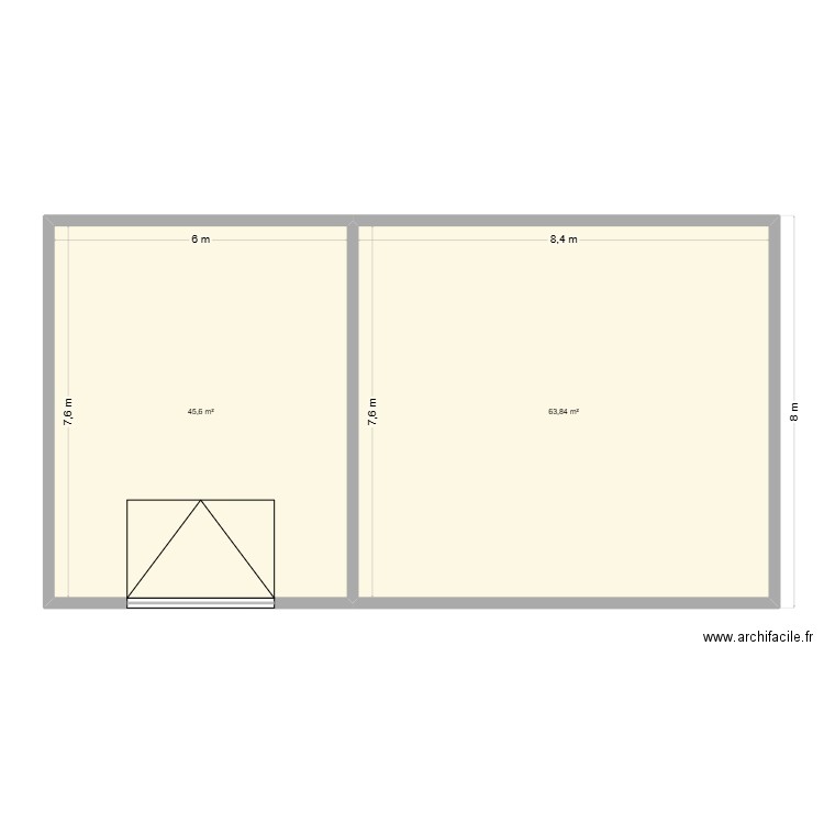 garage. Plan de 2 pièces et 109 m2