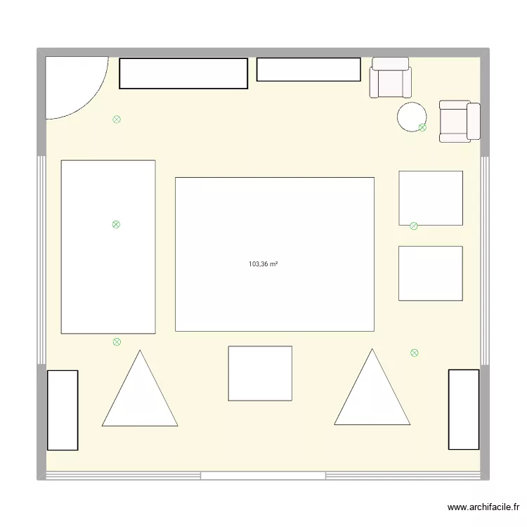 Magasin Prada. Plan de 1 Pièce et 103 m²
