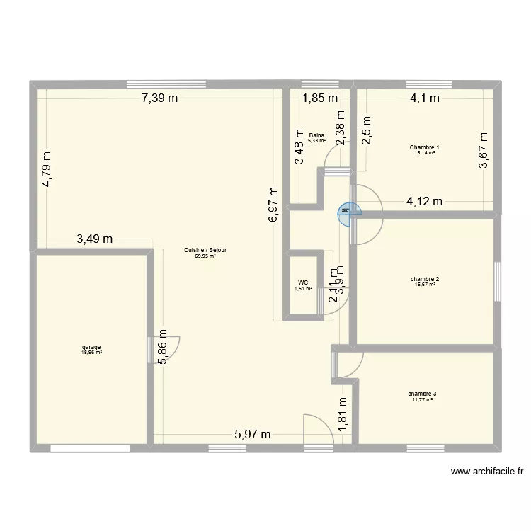 nathan. Plan de 7 pièces et 138 m²