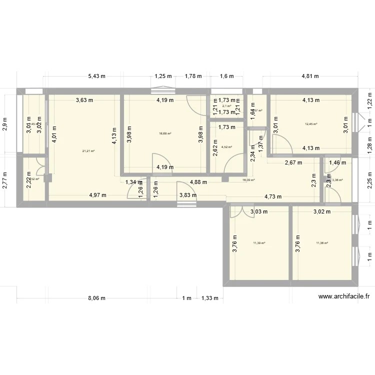 f4 110m habitable v2 - Plan 13 pièces 110 m2 dessiné par moumenefoxx