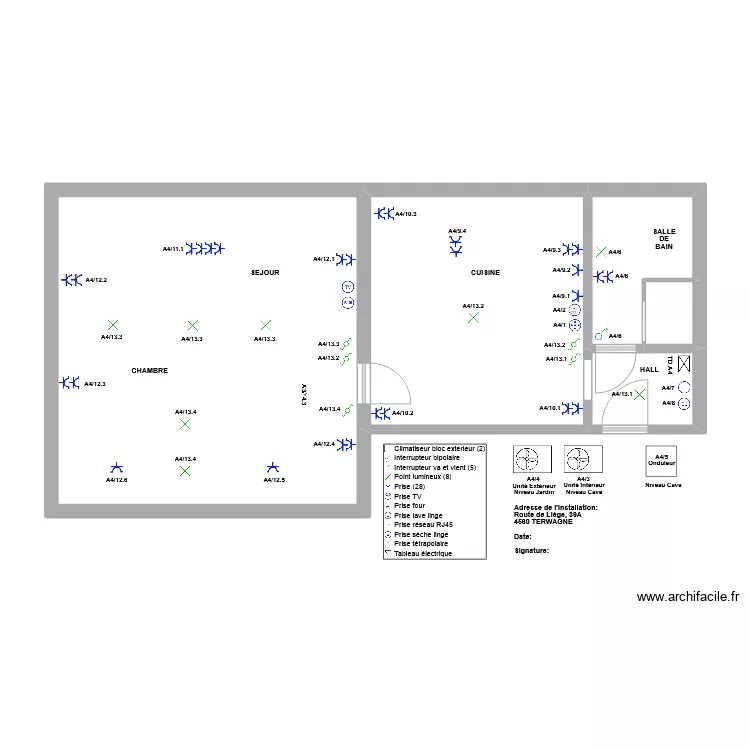 Appartement A4. Plan de Appartement A4. Plan de