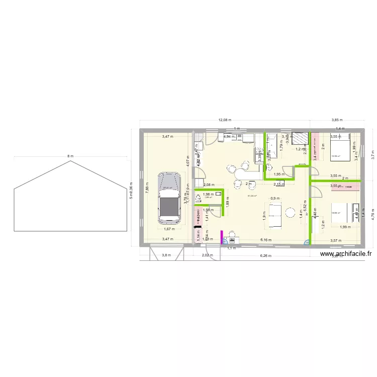 ARTAIX. Plan de 5  et 119 m²