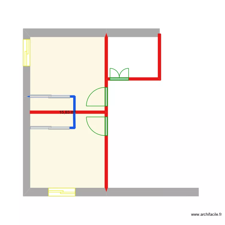 Etage 1. Plan de 1  et 16 m²