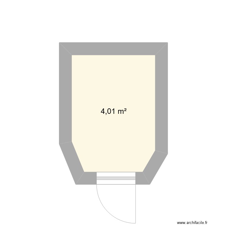 sdb st laurent. Plan de 1 pièce et 4 m2