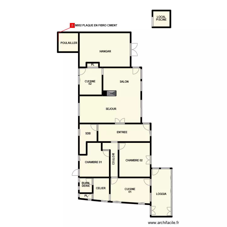 PLAN GARON RDC. Plan de 17 pièces et 108 m² PLAN GARON RDC. Plan de 17 pièces et 108 m²