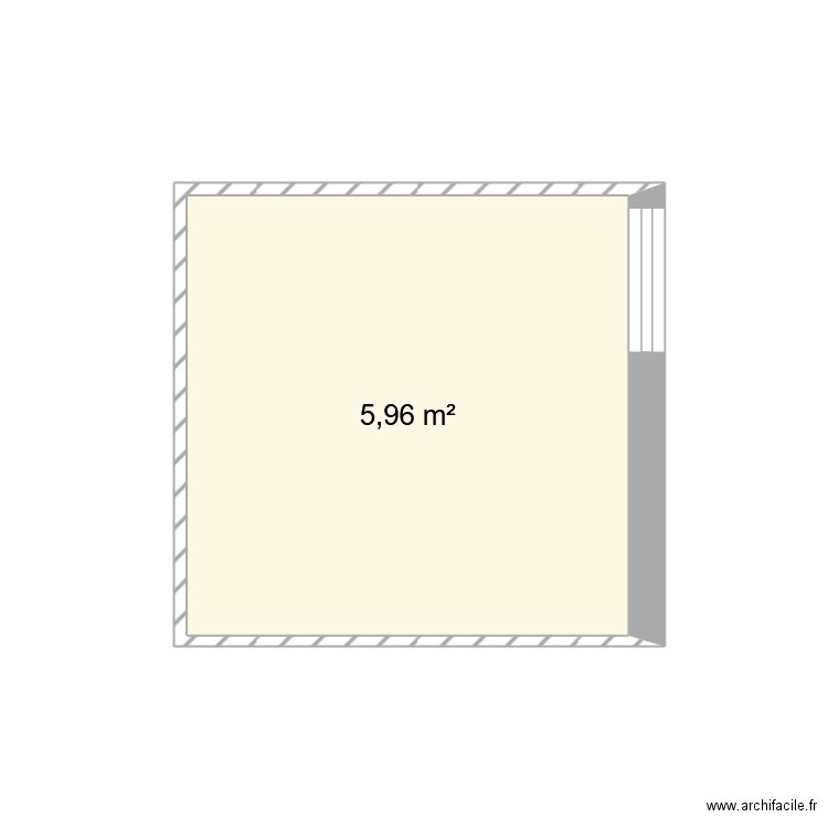 appart. Plan de 1 pièce et 6 m2