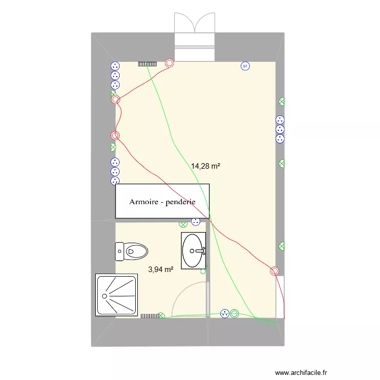 chambres RDC moi electricite. Plan de 