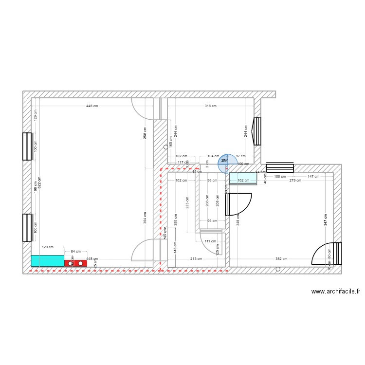 PLAN DE MASSE 19 10 2025. Plan de 5 pièces et 56 m2