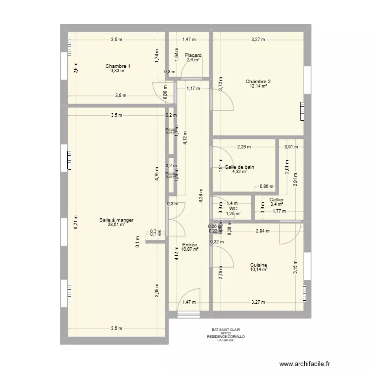 BAT SAINT CLAIR. Plan de 