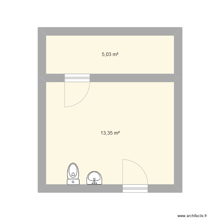 Toilette. Plan de 0 pièce et 0 m2