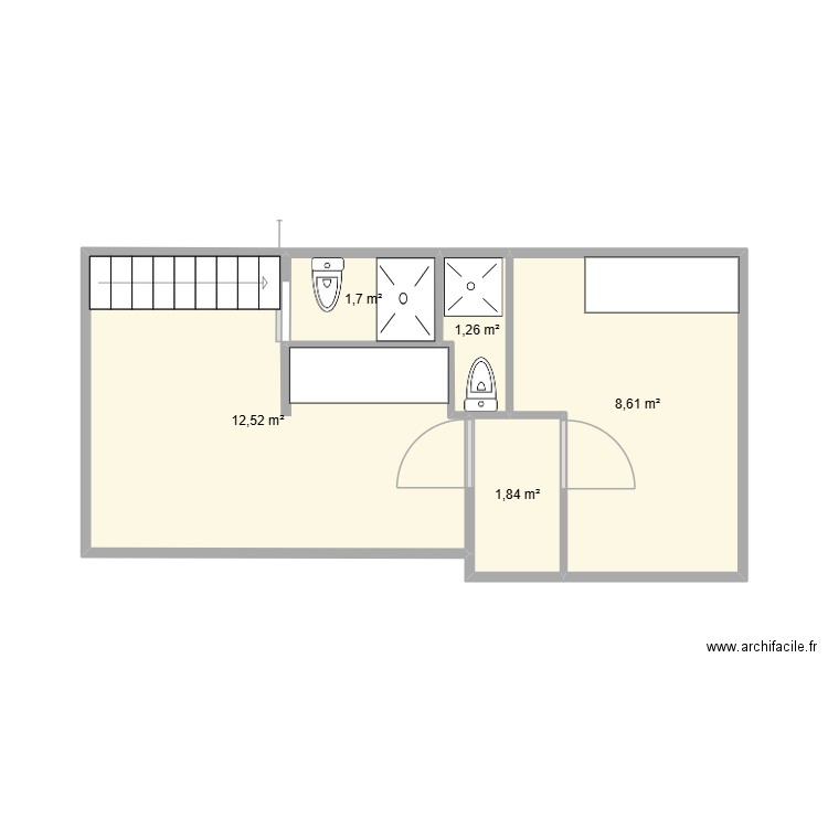 pueblo nuevo travaux. Plan de 5 pièces et 26 m2