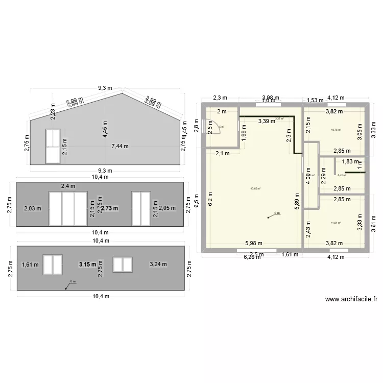 Lubec 5. Plan de 7  et 85 m²
