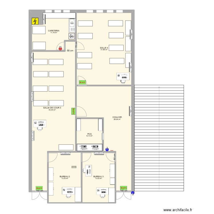 SEFOR 1ER ETAGE. Plan de 8 pièces et 143 m2