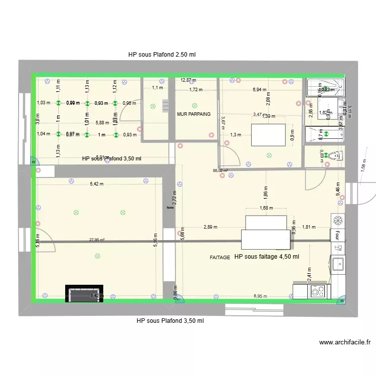 104 B+ elec+velux+cuisine plan200x80. Plan de 2 Pièces et 116 m² 104 B+ elec+velux+cuisine plan200x80. Plan de 2 Pièces et 116 m²