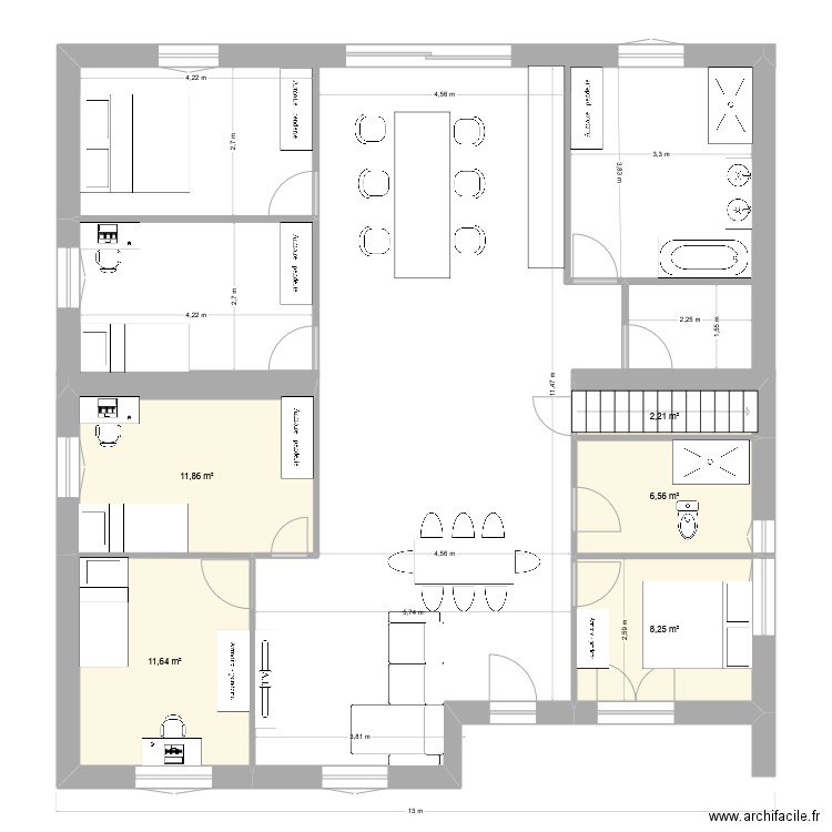 deborah ext. Plan de 5 pièces et 41 m2