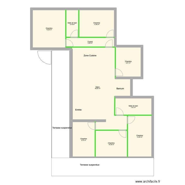 idée maison capdenac Appt 6 CH. Plan de 10 pièces et 132 m2
