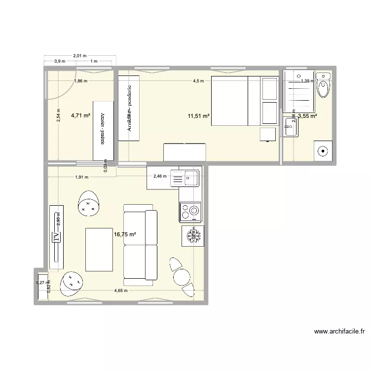 apt Eliot 1. Plan de 