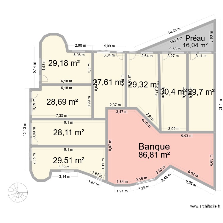 plan immeuble vibraye1. Plan de 21 pièces et 676 m2
