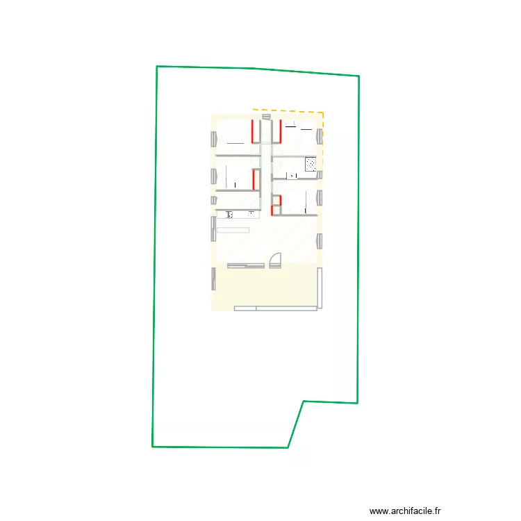 valras maison seule. Plan de 7  et 124 m²