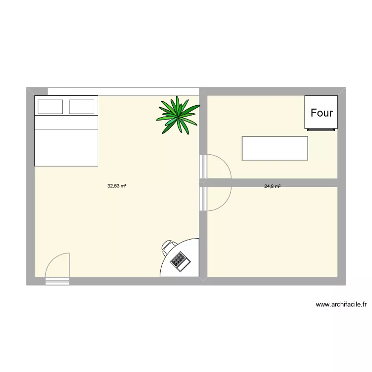 meiller plan du monde. Plan de 2  et 57 m²