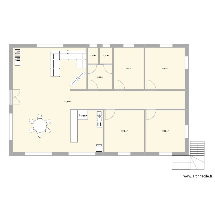 mechtras. Plan de 8 pièces et 150 m2