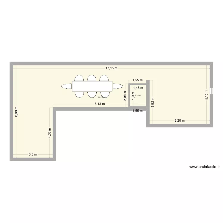 bergerie V2. Plan de 2  et 85 m²