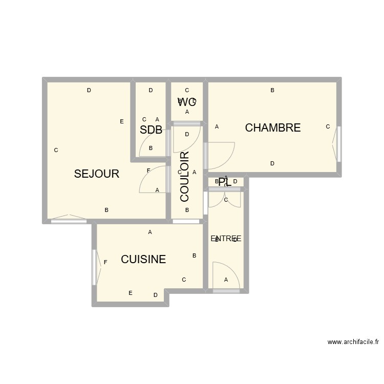 PLAN ETAGE GAUCHE PLB BON ENFANT. Plan de 8 pièces et 22 m2