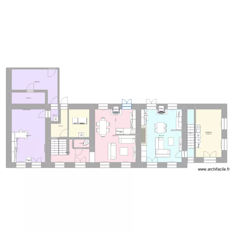 Plans Maison Coloc escalier EXT 2 maisons. Plan de 