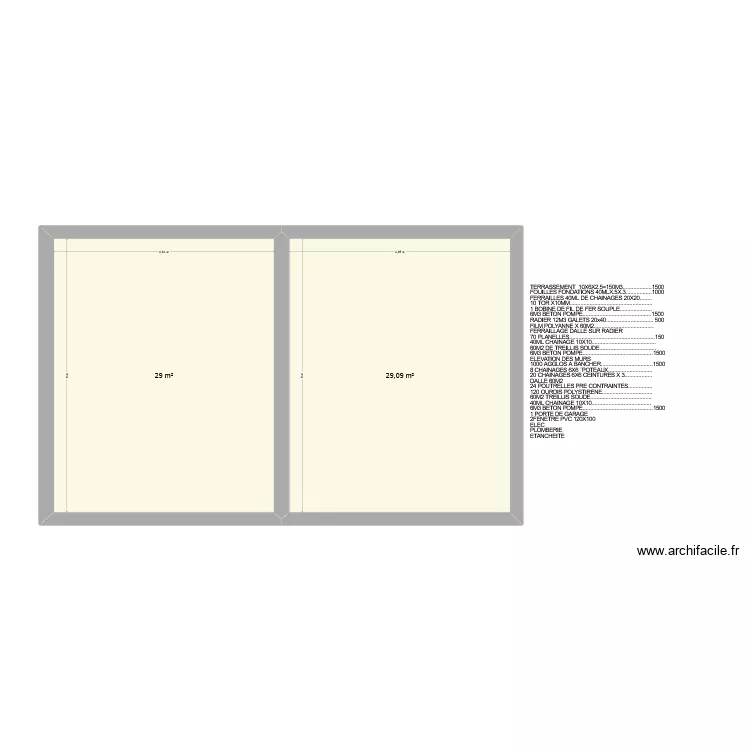SOUS SOL MARIE SEB. Plan de 2 Pièces et 58 m² SOUS SOL MARIE SEB. Plan de 2 Pièces et 58 m²