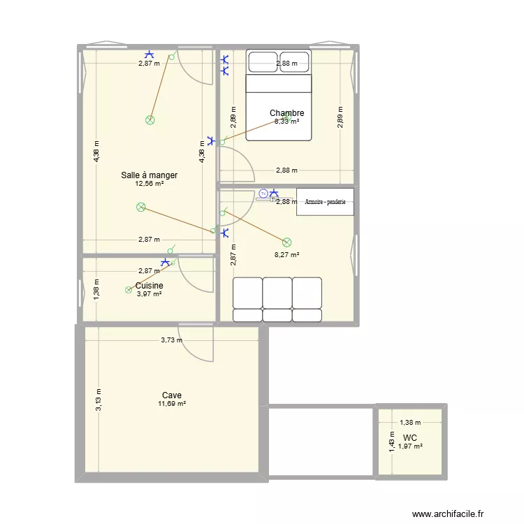 Les Granges de la brasque. Plan de 7 Pièces et 81 m²