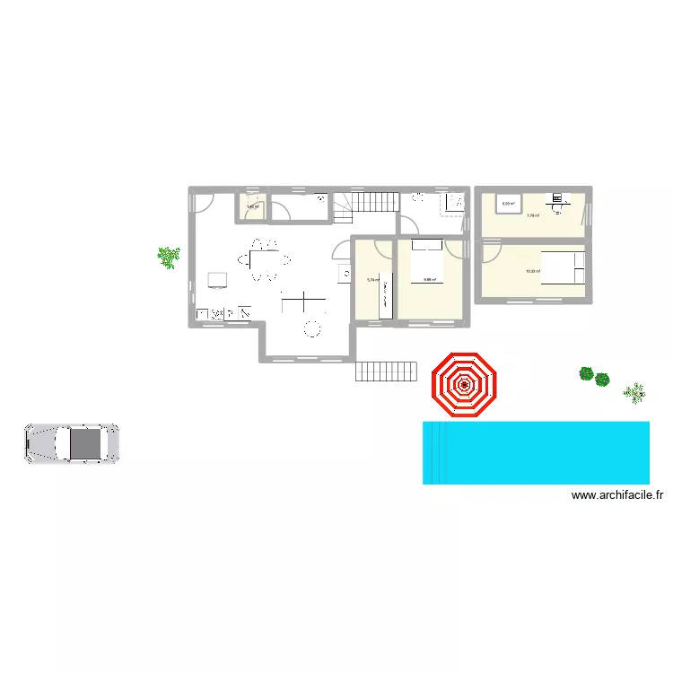 Entrechaux 2. Plan de 6 pièces et 37 m²